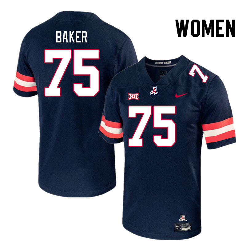 Women #75 Josh Baker Arizona Wildcats Big 12 Conference College Football Jerseys Stitched-Navy